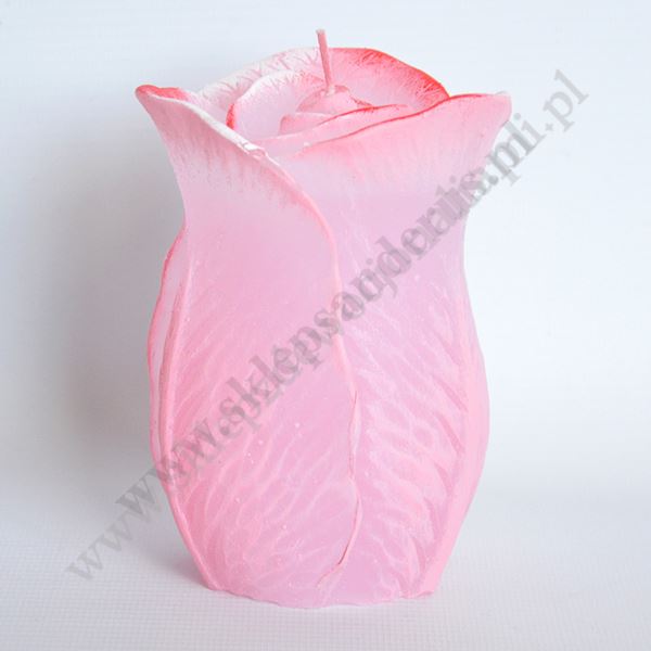 ŚWIECA RÓŻA Z DIODĄ - wys. 11.5 cm - mix kolorów - 50561