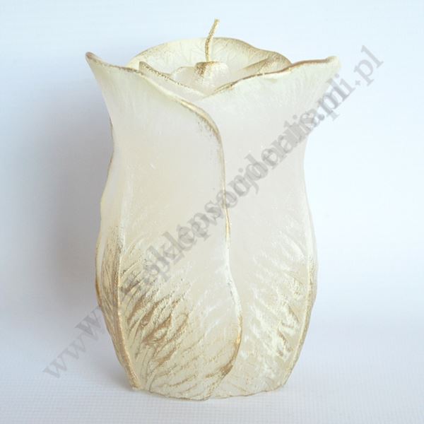 ŚWIECA RÓŻA Z DIODĄ - wys. 11.5 cm - mix kolorów - 50561