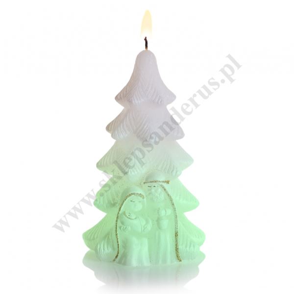 ŚWIECA CHOINKA Z DIODĄ - wys. 17 cm - 82288