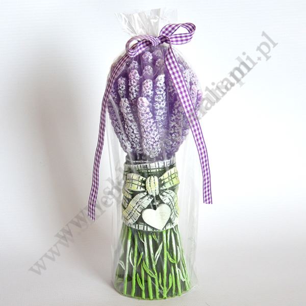 ŚWIECA - BUKIET LAWENDOWY - wys. 22 cm - 50557