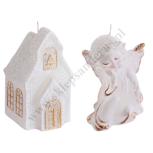 ŚWIECA ŚWIĄTECZNA - wys. 8 cm - mix wzorów - 83949