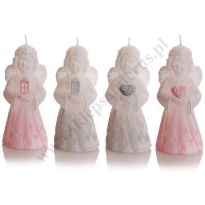 ŚWIECA ANIOŁEK - wys. 10 cm - mix wzorów - 86342