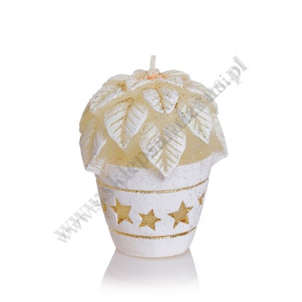 ŚWIECA ŚWIĄTECZNY KWIATEK - wys.6.8 cm - mix wzorów - 5748