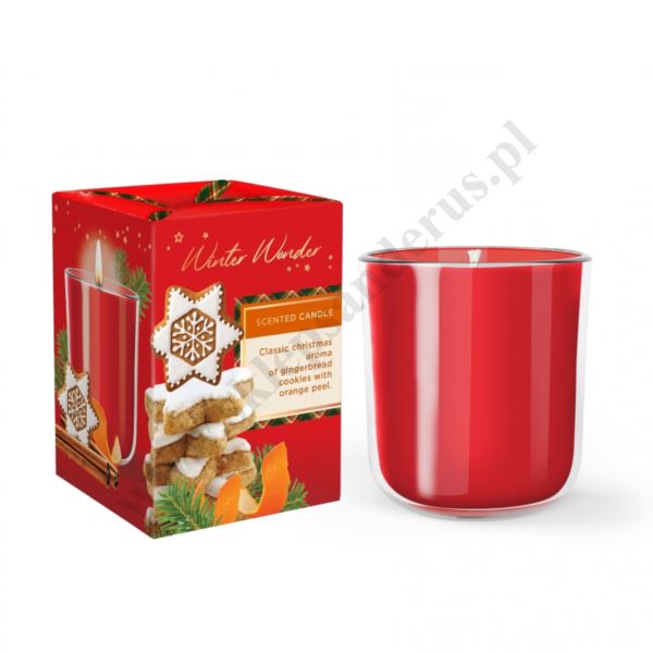 ŚWIECA ZAPACHOWA W SZKLE - wys. 8.7 cm - mix wzorów - 65166