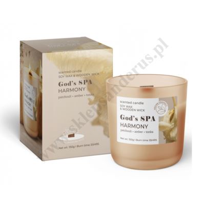 GOD'S SPA - ŚWIECA ZAPACHOWA W SZKLE - ZAPACH HARMONY LUB BLISS - 61137