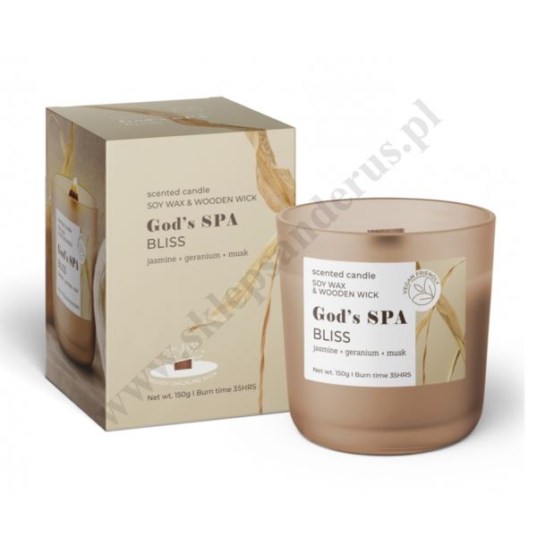 GOD'S SPA - ŚWIECA ZAPACHOWA W SZKLE - ZAPACH HARMONY LUB BLISS - 61137