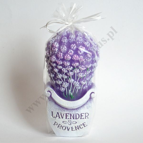 ŚWIECA - BUKIET LAWENDOWY - wys.14 cm - 69436