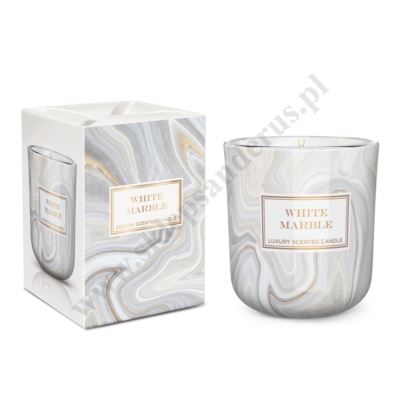 MARBLE - ŚWIECA ZAPACHOWA W SZKLE - ZAPACH WHITE MARBLE LUB BLACK MARBLE - 2534