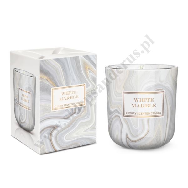 MARBLE - ŚWIECA ZAPACHOWA W SZKLE - ZAPACH WHITE MARBLE LUB BLACK MARBLE - 2534