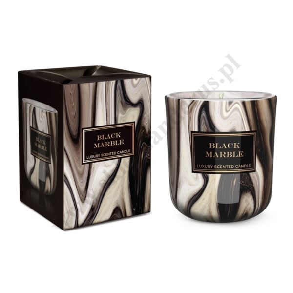 MARBLE - ŚWIECA ZAPACHOWA W SZKLE - ZAPACH WHITE MARBLE LUB BLACK MARBLE - 2534