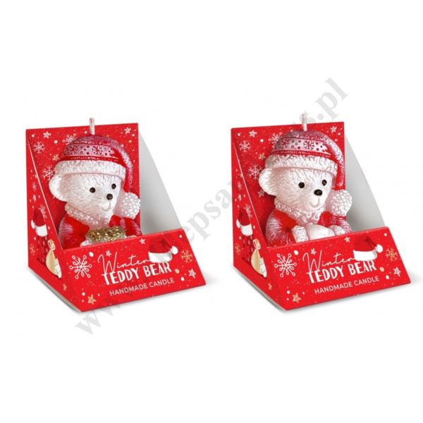 ŚWIECA MIŚ - wys. 7.5 cm - mix wzorów - 87530