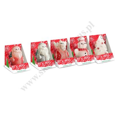ŚWIECA ŚWIĄTECZNA  FIGURKA - wys. 7.5 cm - mix wzorów - 78581