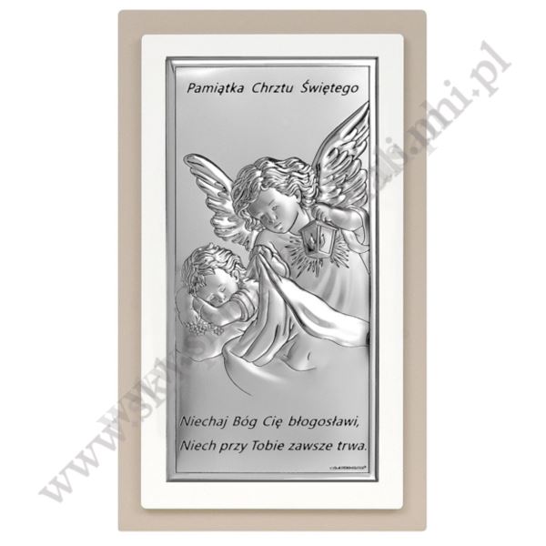 ANIOŁ STRÓŻ - OBRAZEK SREBRNY - 6657/2TP