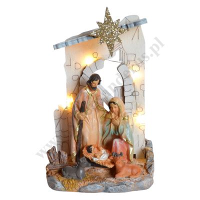 SZOPKA BOŻONARODZENIOWA - podświetlana wys. 17.5 cm - 87802