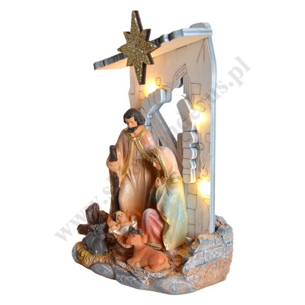 SZOPKA BOŻONARODZENIOWA - podświetlana wys. 17.5 cm - 87802