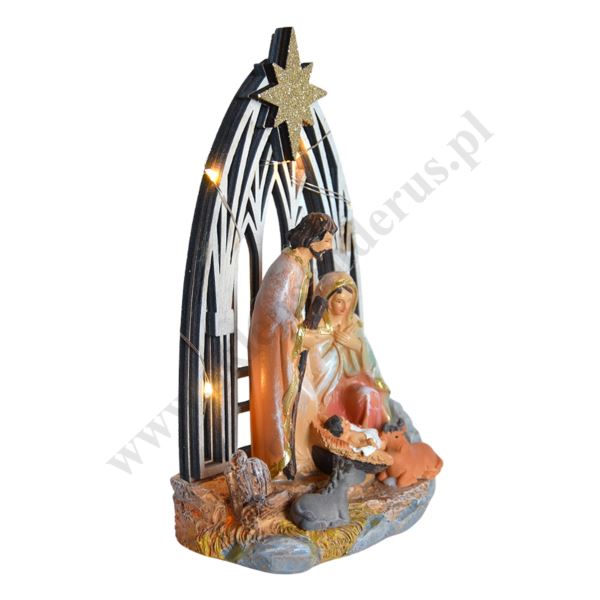 SZOPKA BOŻONARODZENIOWA - podświetlana wys. 18.5 cm - 68849