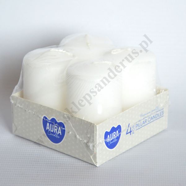 ŚWIECA SŁUPEK BIAŁY - 4-PAK - wys. 6 cm - 9847