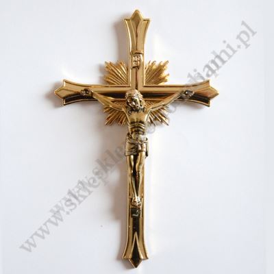 KRZYŻ MOSIĘŻNY WISZĄCY - wys. 19 cm - 68764