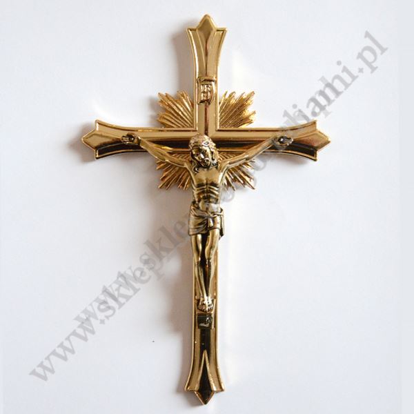 KRZYŻ MOSIĘŻNY WISZĄCY - wys. 19 cm - 68764