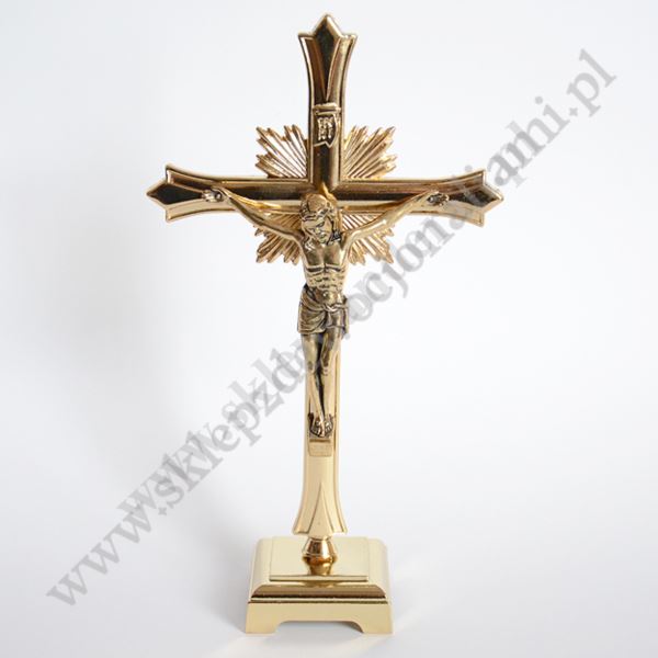KRZYŻ MOSIĘŻNY STOJĄCY - wys. 21 cm - 68766