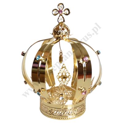 KORONA METALOWA POZŁACANA - wys. 15.5 cm - 0489