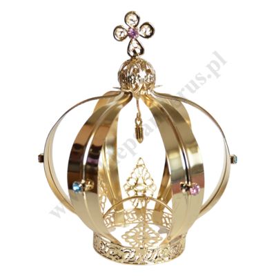 KORONA METALOWA POZŁACANA - wys.15.5 cm - 2070