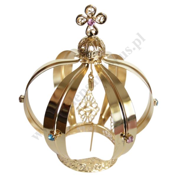 KORONA METALOWA POZŁACANA - wys.15.5 cm - 2070