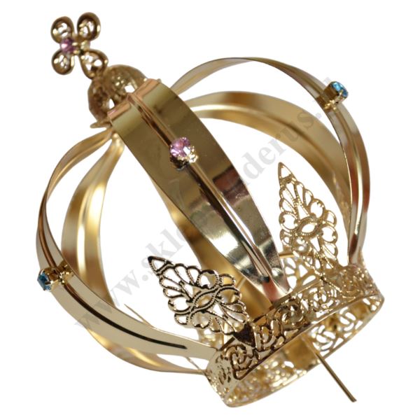 KORONA METALOWA POZŁACANA - wys.15.5 cm - 2070