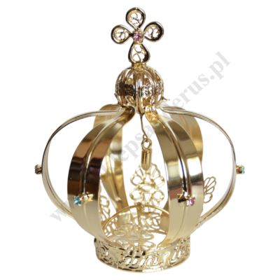 KORONA METALOWA POZŁACANA - wys.13 cm - 66322