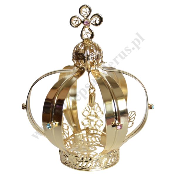 KORONA METALOWA POZŁACANA - wys.13 cm - 66322