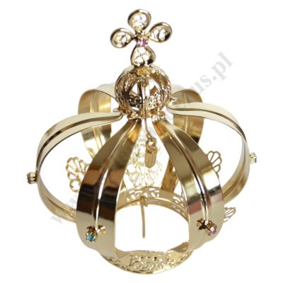 KORONA METALOWA POZŁACANA - wys.13 cm - 66322