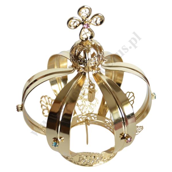 KORONA METALOWA POZŁACANA - wys.13 cm - 66322