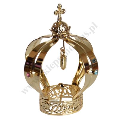 KORONA METALOWA POZŁACANA - wys.9 cm - 68759