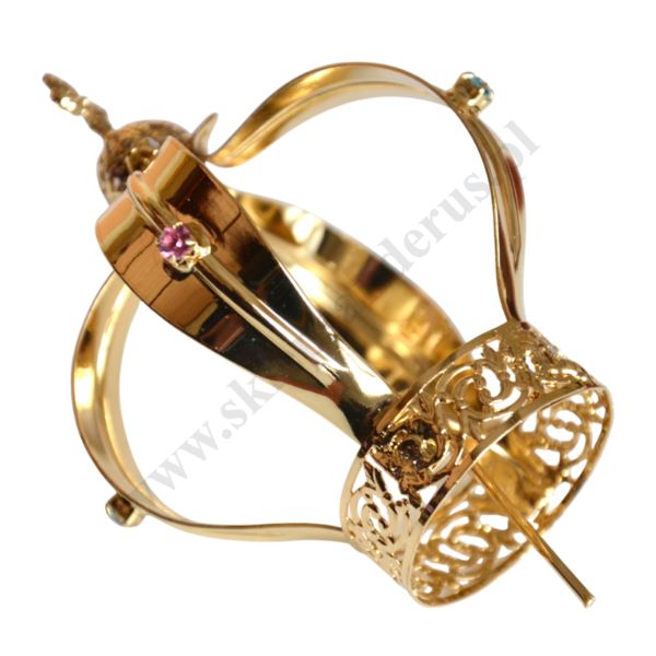 KORONA METALOWA POZŁACANA - wys.9 cm - 68759