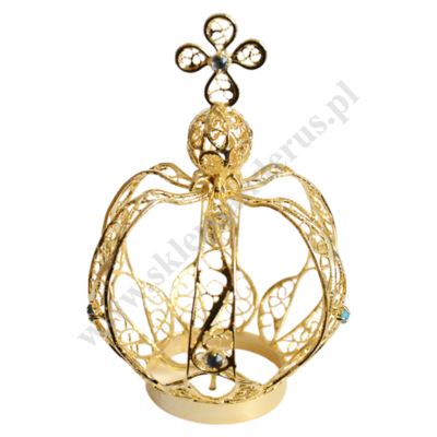 KORONA METALOWA POZŁACANA - wys.13.5 cm - 8884