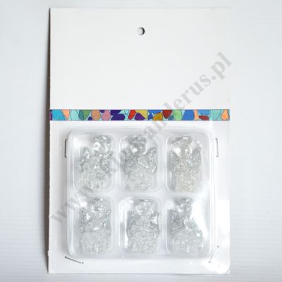 ANIOŁEK SZKLANY - wys. 3.4 cm - 6 szt. w zestawie - 47489