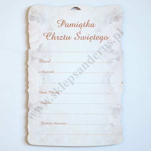 PAMIĄTKA CHRZTU ŚWIĘTEGO - obrazek 16 x 24 cm - 10621
