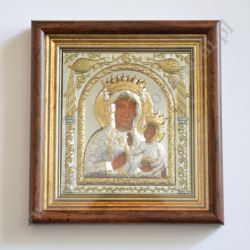 MATKA BOŻA CZĘSTOCHOWSKA - ikona w ramce za szkłem 15.8 x 16.8 cm - 85996