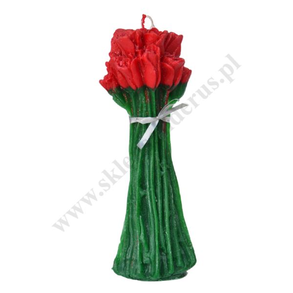 ŚWIECA BUKIET RÓŻ - mix kolorów - 50989