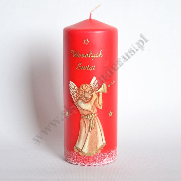ŚWIECA Z ANIOŁEM - wys. 14 cm - 69189
