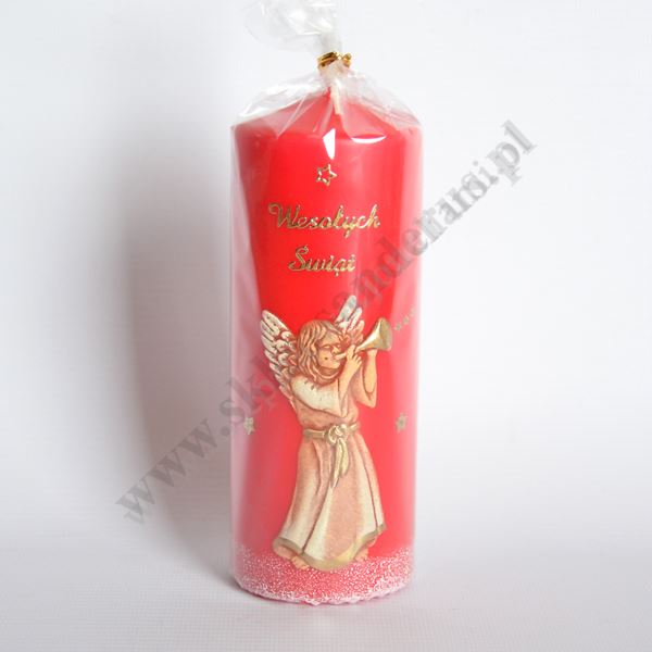 ŚWIECA Z ANIOŁEM - wys. 14 cm - 69189