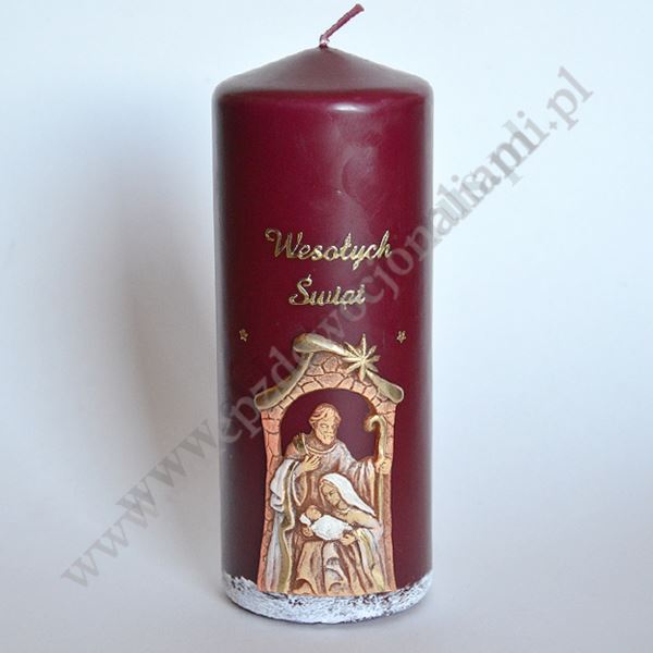 ŚWIECA Z SZOPKĄ - wys. 14 cm - 0794