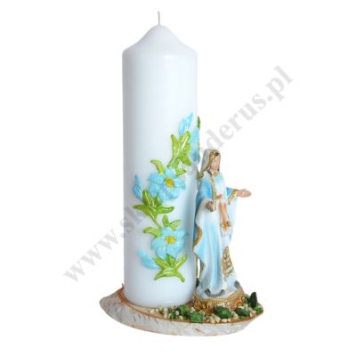ŚWIECA Z FIGURKĄ MATKI BOŻEJ NIEPOKALANEJ - wys. 24 cm - 61450