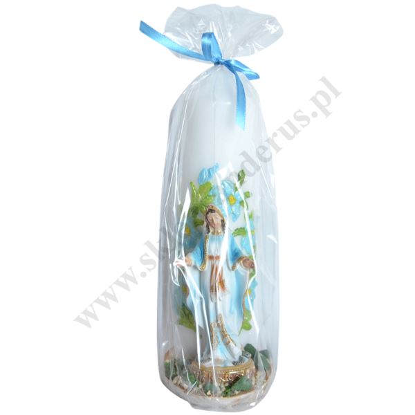 ŚWIECA Z FIGURKĄ MATKI BOŻEJ NIEPOKALANEJ - wys. 24 cm - 61450