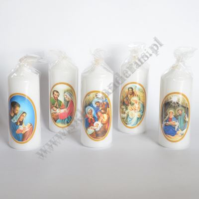 ŚWIECA BOŻE NARODZENIE - wys.11 cm - mix wzorów - 86841