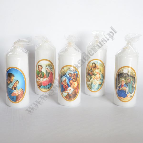 ŚWIECA BOŻE NARODZENIE - wys.11 cm - mix wzorów - 86841