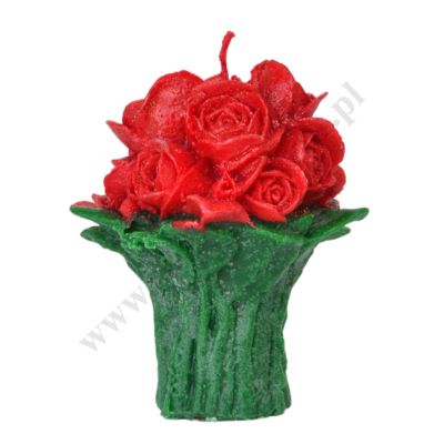 ŚWIECA BUKIET RÓZ - mix kolorów - 72373