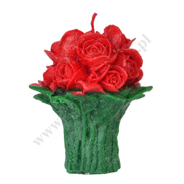 ŚWIECA BUKIET RÓZ - mix kolorów - 72373