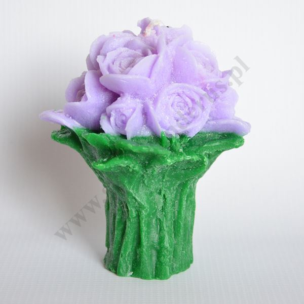 ŚWIECA BUKIET RÓZ - mix kolorów - 72373