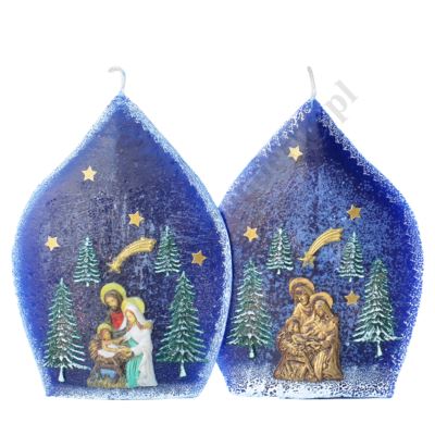 ŚWIECA ŁEZKA ŚWIĘTA RODZINA - mix wzorów - wys. 17 cm - 61747